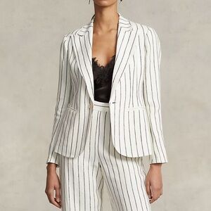 Ralph Lauren White and Black Striped Blazer